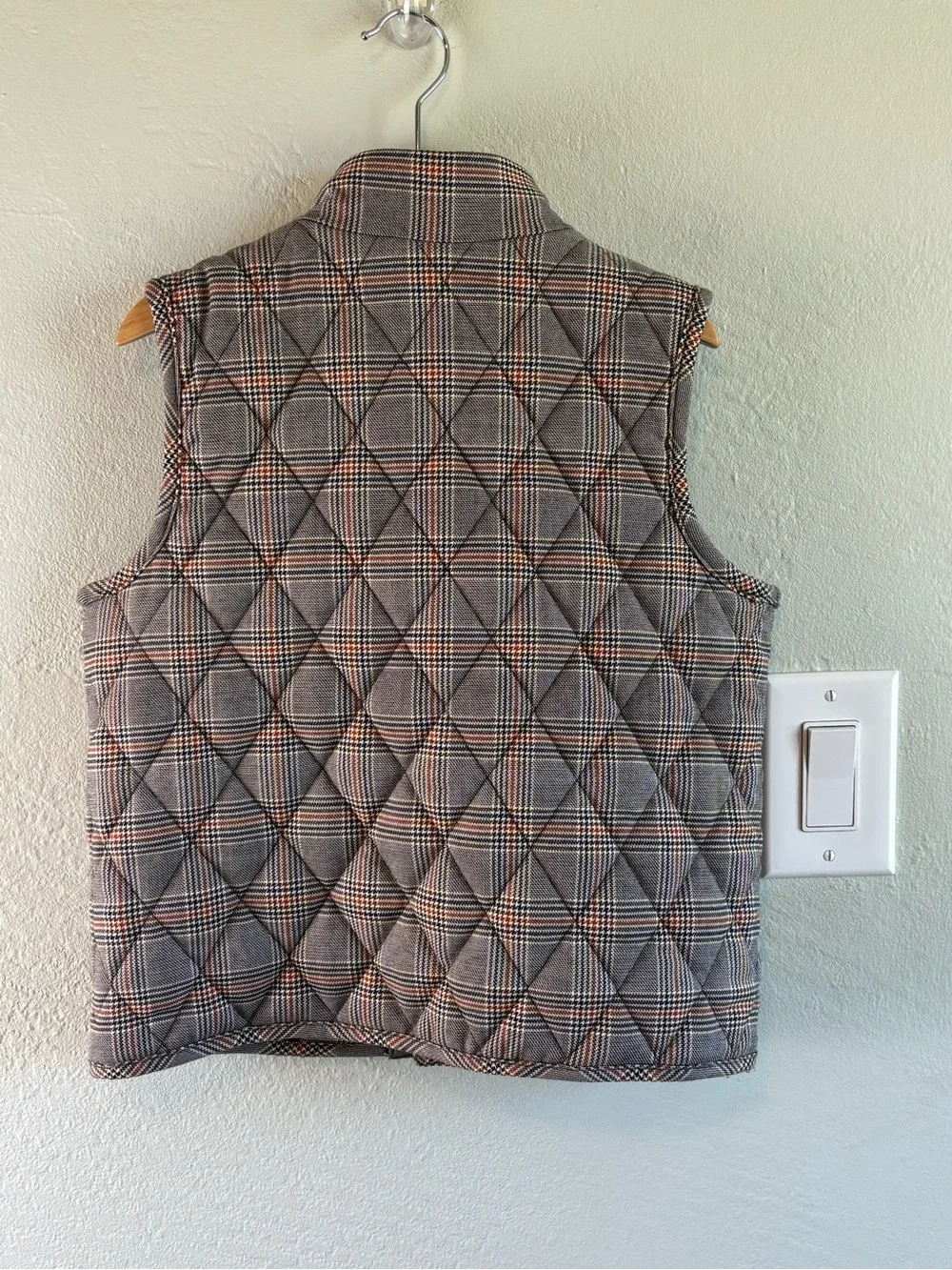 Bundle 2/$30! Janie and Jack Boys Quilted Plaid Vest Gray 5-6 yrs
